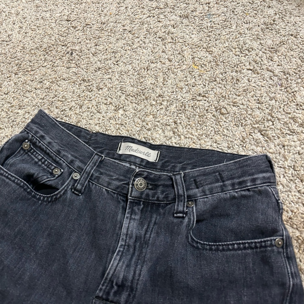 Madewell The Perfect Summer Black Washed Denim Jeans 100% Cotton Women's Size 26 - Picture 4 of 10